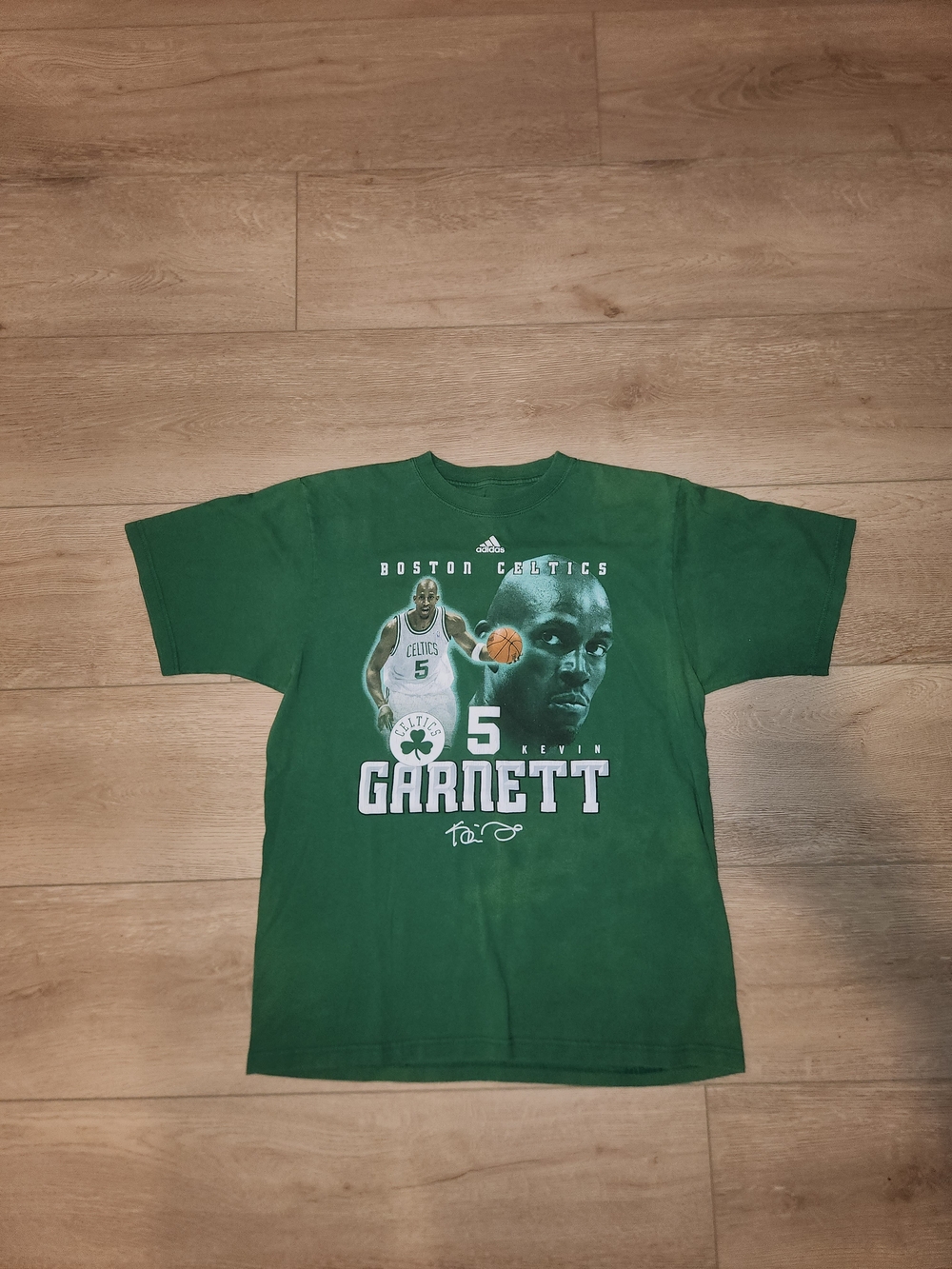 Vintage Y2K NBA Boston Celtics Kevin Garnett Green Graphic T-shirt Mens Size Med